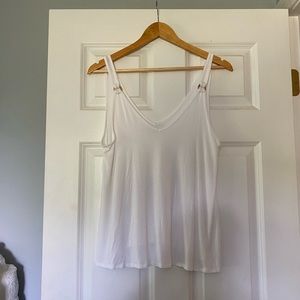 White flowy tank top